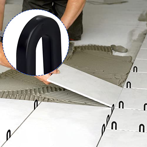DGSL 300 Pcs Horseshoe Shims U Shape Plastic Shims Tile Spacers 1/4 Inch - color: Black, size: 1/4*300