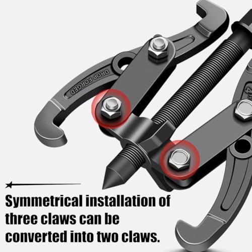 Car 3 Jaw Inner Bearing Puller, 6" Heavy Duty Pilot Bearing Gear Extractor Pulling Tool with Reversible Jaws, Automotive Gear Pulley Puller Removal Tool, Universal for Vehicles - size: 7.28"