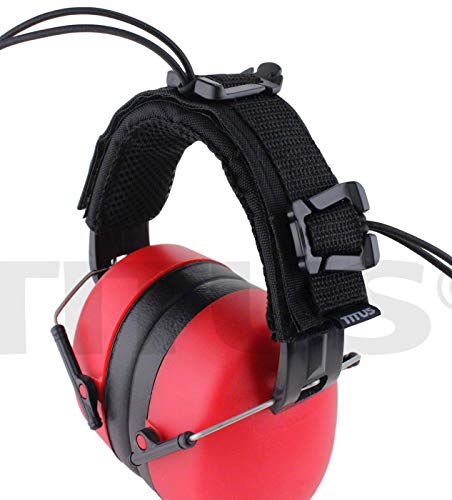 TITUS 3 Series, Onyx 37 Original Highest NRR Noise Reduction Earmuffs - color: Red (Tactical Band / Earmuffs Only)