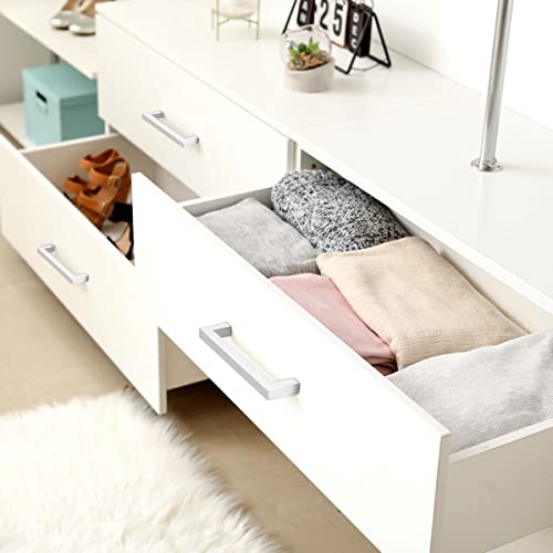 Probrico 10 Pack|Square 3-3/4 Inch Holes Centers Kitchen Cabinet Handles Stainless Steel T Bar Cabinet Pulls Drawer Handles Brushed Nickel 4-1/4" Overall Length - color: Brushed Nickel, size: hole center 3-3/4"
