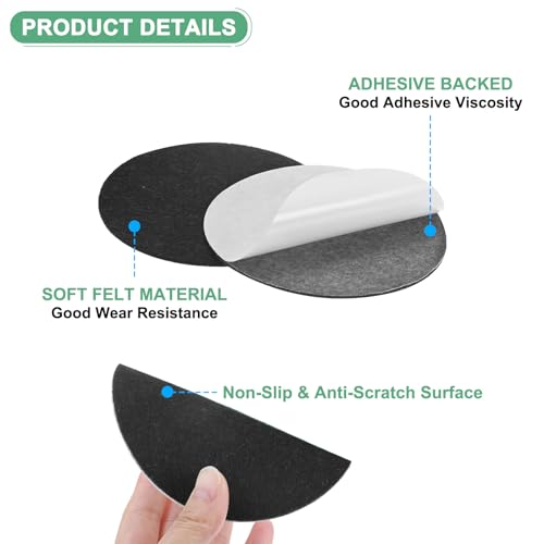 M METERXITY 30-Pack Lamp Base Felt, 4.5 Inch Dia. 2mm Thick Self Adhesive Round Fabric Felt Pads for Lamp/Furniture/DIY, Non-Slip Fiber Backed Patch Circles with Adhesive Backing [Black] - color: Black, size: 4.5" Dia