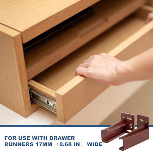 Chunful 2 Pair Rear Drawer Track Socket Back Plates Mounting Brackets,Brown - color: Brown