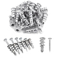 100PCS Zinc Self-Drilling Drywall Anchors, 50 Heavy Duty Hollow Metal Wall Anchors and 50#8 x 1-1/4'' Screws, Sheetrock Anchors and Screws Kit (White) - color: White Zinc Plating
