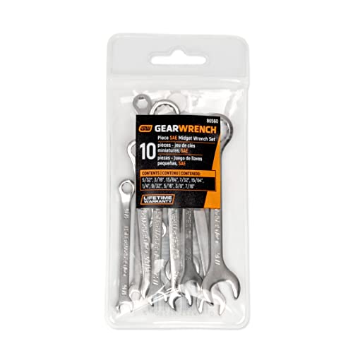 GEARWRENCH 10 Piece SAE Midget Combination Wrench Set - 86560