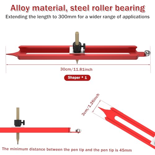 Precise Contour Scribe Tool Woodworking Profile Scribing Tool Ruler with Adjustable Pencil Holder Upgrade Contour Measuring Tool Measuring Scriber Tools Aluminum Alloy Contour Gauge Tool