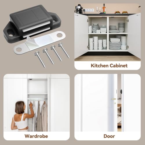 Tonitrui Cabinet Magnetic Catch Door Latch 25LB for Kitchen Drawer Magnets to Stay Closed Magnetic Catch Closet for Drawer（Black 6 Pack） - color: Black, size: 6 Pack