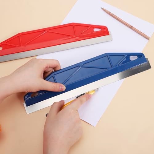 2 Pcs Paint Edger Tool for Walls, Paint Trim Guard 12-Inch Trim Painting Tool for Precise Trimming(Blue+Red)