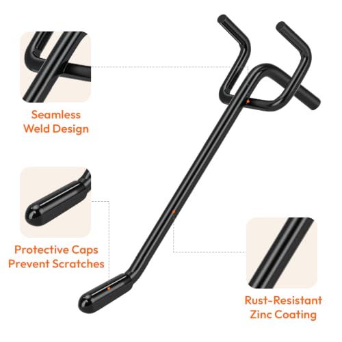 JEAWIWI 36 Pcs Metal Pegboard Hooks, 4 & 6 & 8 Inch, Fit 1/6 in Peg Board - color: Black, size: 4&6&8in 36pcs