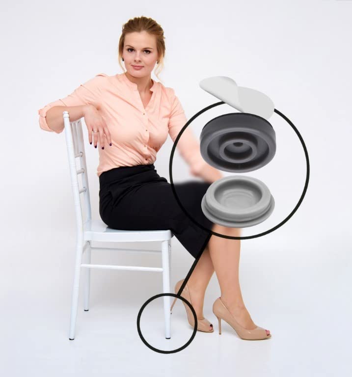 GorillaGlides CB193 3/4 Inch Chair Glides/Furniture Feet Floor Protectors (Set of 16 Sliders) Self-Adhesive Screw-On Glides for Sliding on Hard Surface Flooring and Low-Pile Carpet, Round - size: 3/4 Inch Furniture - 16 Pack