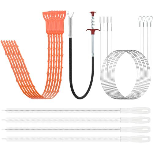 Aifeier ET Drain Clog Removal Tool Set, 15-Pack