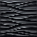 STICKGOO Black 3D Wall Panels, Wave Design, 19.7''x19.7'' - color: Black