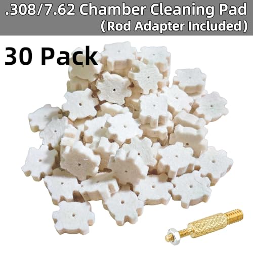 Chamber Cleaning Tool Kits - Chamber Brush x2, Cotton Mop x2 and Star Chamber Cleaning Pads x30 - style: .308Cal/7.62mm