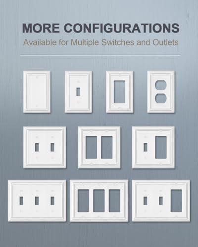 Switch Plates Outlet Covers, 1-Pack Metal Wall Plate, Pure White - color: Pure White, size: 3 Toggle 1PK