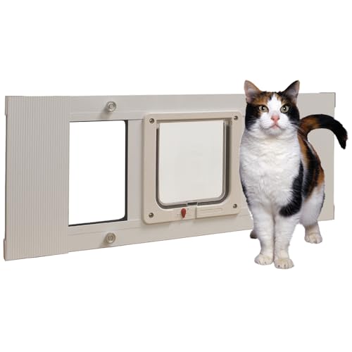 Ideal Pet Products Aluminum Sash Window Pet Door - size: 6-1/4" x 6-1/4" Cat Flap Size, style: Window Width: 23" - 28"
