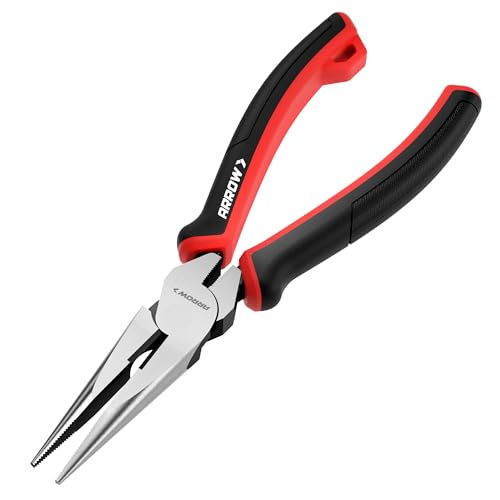 ARROW Needle Nose Pliers, 8-inch Long Nose Cutting Pliers with Wire Cutter - size: 8 Inch