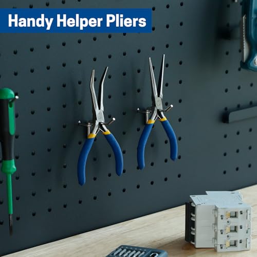 VISEMAN 6" Mini Needle Nose Pliers with Comfort Handles, Long Nose Pliers - style: 45-Degree Bent