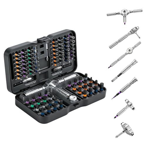VMAN Ratchet Screwdriver Set, magnetic Screwdriver sets, S2 Steel Bits, DIY Combination Flexible Shaft, Suitable for Furniture Assembly, Precision Electrical Appliance Repair, Bicycle Tools