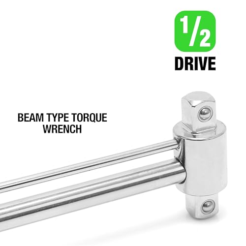OEMTOOLS 79-140 Torque Wrench 1/2 Drive, Beam Style, 0–150 Ft/Lb Dual Scale, Inch Pound and Newton Meter, for Cars, Motorcycles, Bikes, and Marine Equipment - style: 0-150 Ft/Lbs
