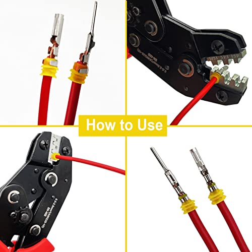 352pcs 1/2/3/4 Pin Connector Automotive Waterproof Connector with Crimper - color: 352pcs With Crimper