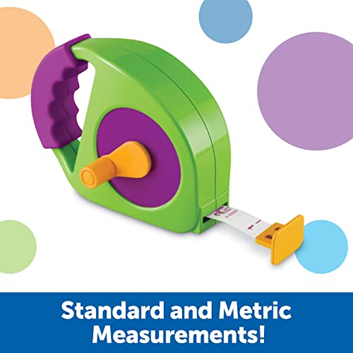Learning Resources Simple Tape Measure - Kids Construction Toys, Preschool Activities, Pretend Play for Toddlers, Height Measurement Counting Tool, Fine Motor Skills, Homeschool