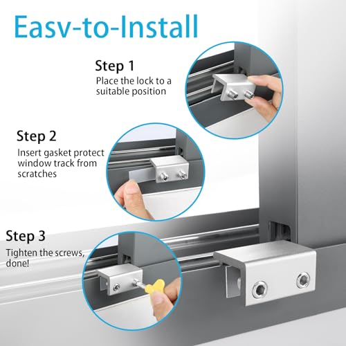 ZRFCXE Window Locks, Fits Horizontal & Vertical Sliding Windows (8 Pack) - color: Silver, size: 8 Pack