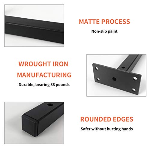 Jorohiker Heavy Duty Floating Shelf Brackets 8 Inch,6 Pack (Black) - size: 8 Inch