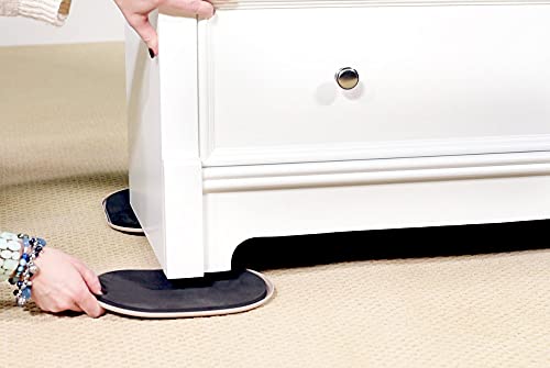 Smart Surface 8290 Large XL Reusable Oval Carpet Furniture Sliders 9-1/2" x 5-3/4" 4-Pack in Resealable Bag