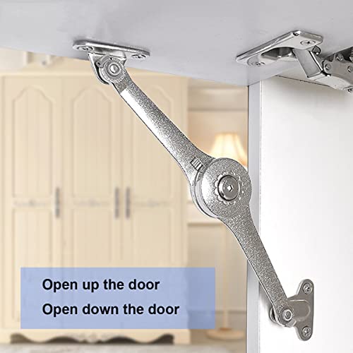 Qrity 2 PCS Adjustable Lift Up Stay Support Hinge - Bidirectional Operation - Support Up to 20KG - Opening Angle 75/90/110 (Pack of 2) - size: 2 PCS(New Version) (Pack of 2)