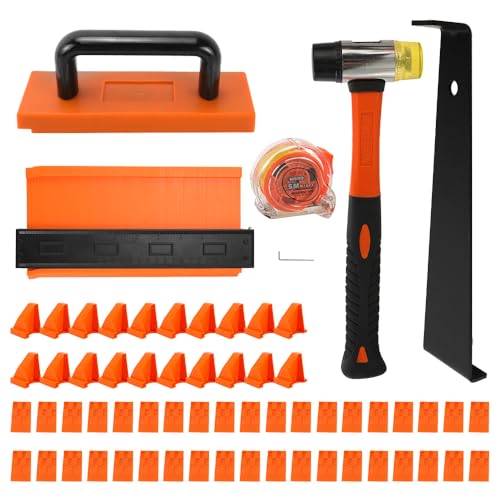 CNQLIS 65Pc Laminate Flooring Kit – Spacers, Pull Bar, Mallet & More