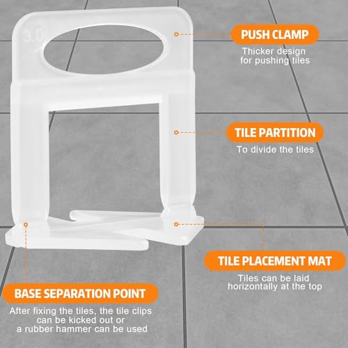 DGSL 4500 Pcs Tile Spacers 1/32 Inch, Tile Leveling System with Hammer | Tile Installation Tools for Ceramic Tile and Stone Installation, Tile Leveling Clips Helps DIY and Professional Tile Layer - size: 1/32 x 4500