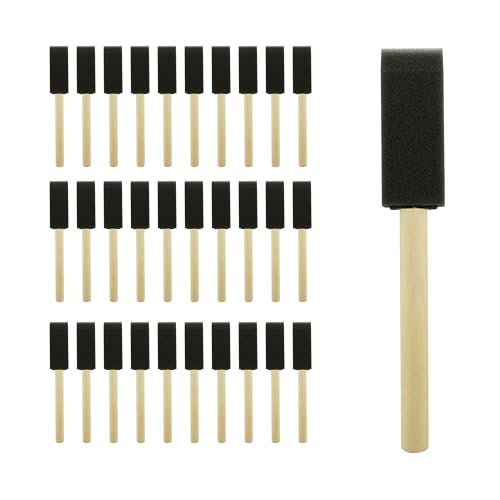 Poly Foam Brushes 1inch 30pcs, High Density Foam Paint Brush for Painting, Staining, Paint Sponges - size: 1inch 30pcs