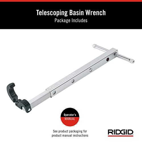 RIDGID 31175 Model 1017 Fold Over Basin Adjustable 10" To 17" Pipe Wrench, Silver, Made In The USA