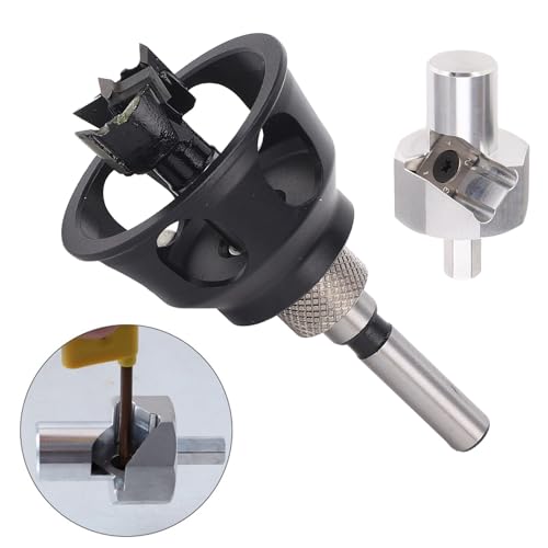 Dowel Jig Kit, Dog Hole Chamfer Reamer Tool, Straight Hole Drill Fixture, for Benches Aluminium Alloy, Metal Deburring Chamfer Burr Removal Tool, Shaping Trimmer