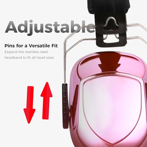 ProCase Hearing Protection Ear Muffs SNR 33dB, Noise Cancelling Headphones - color: 1 - Metalic Pink