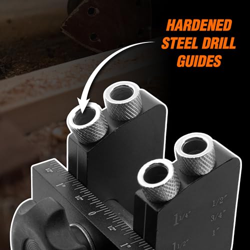 WEN Pocket Hole Jig Kit, Metal, Step Drill Bit, Self-Tapping Screws, and L-Base (WA1527) - style: Pocket Hole Jig Kit