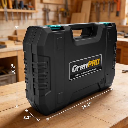 GRENPRO Screwdriver Set Precision 90pcs, S2 Alloy Steel Small Screwdriver Set, Torx Screwdriver Sets with Sturdy Tool Box, Includes Slotted Phillips Torx Tool Kit - color: Black & Green