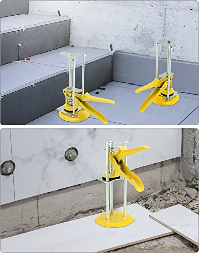 QWORK Tile Locator, Tile Leveling System, 6 Pack Wall Tile Height Regulator Locator, Adjustable Height 1-10cm, Labor Saving Arm, Heighter Leveler lift, for Building Walls Floor Doors and Cabinet