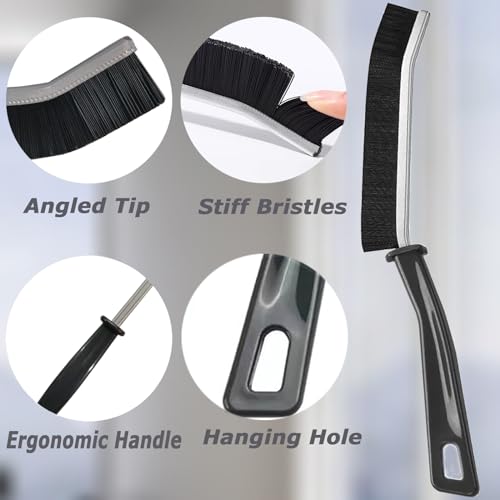 5PCS Hard Bristle Crevice Cleaning Brush, Multifunctional Crevice Cleaning Tool, Gap Cleaning Brush, Crevices Cleaning Brushes for Tight Narrow Spaces, Grout Lines, Sink, Toilet, Household Use