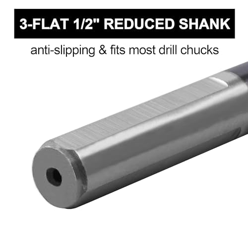 5/8 Drill Bit for Metal and Hardened Steel, M35 Cobalt 1/2 Inch Reduced Shank Industrial Grade Heavy Duty Drill Bit, with Index Storage Case - size: 5/8 in
