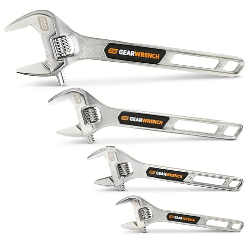 GEARWRENCH 4 Piece 6", 8", 10", 12" Chrome Adjustable Wrench Set | 89755 - style: 4-Piece Kit