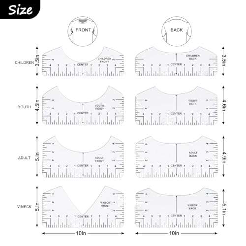 18Pcs Sublimation Accessories, Tshirt Ruler Guide Vinyl Alignment Tool, Heat Press Accessories, Teflon Sheet Non Stick 16x20, Heat Resistant Tape 0.4" x108ft, PVC T Shirt Rulers to Center Designs - style: Tshirt Ruler-18