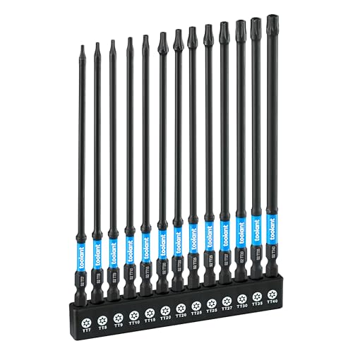 toolant 13PCS 6" Impact Long Torx Bit Set TT7-TT40 S2 Steel - size: 13pcs*6"