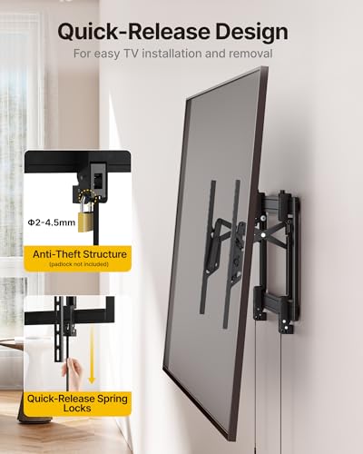 monTEK Heavy Duty Tilting TV Wall Mount Barckt for 37–90" TVs up to 200lbs - size: 37"-90" TV