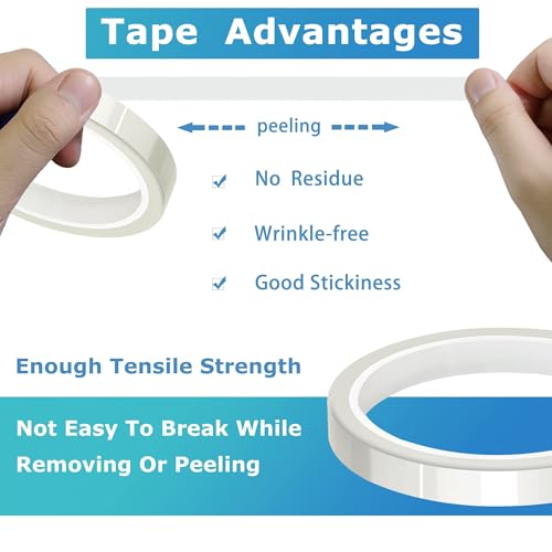 High Temperature Tape Heat Tape Heat Resistant Tape Heat Transfer Tape Heat Tape for Sublimation No Residue 10mm X 33m 108ft (Transparent-6 Roll) - color: Transparent-6 Roll