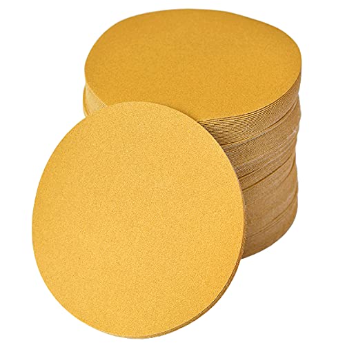 6-Inch No-Hole Hook and Loop Gold Sanding Discs 150-Grit, 100-Pack - size: 150 Grit