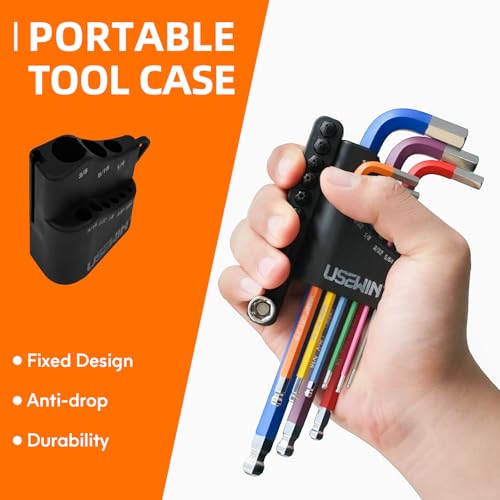 Hex Key Set 20 PCS Allen Wrenches Sets SAE Allen Key Set with Ball End Allen Key Set with Bits with Adapter Allen Wrench Set for Home DIY Bicycle Repairs