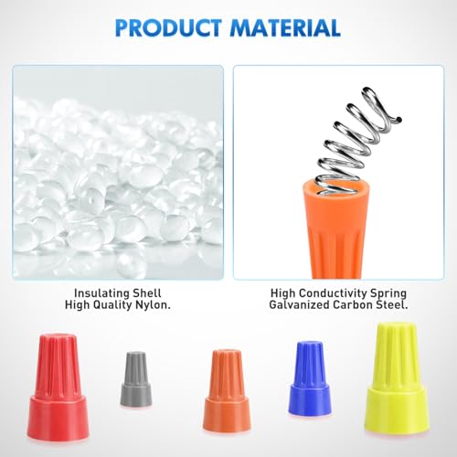 Nilight 120PCS Orange Wire Connectors Kit 18-16 AWG Electric Wire Caps - color: 120PCS 18-16# Wire Caps