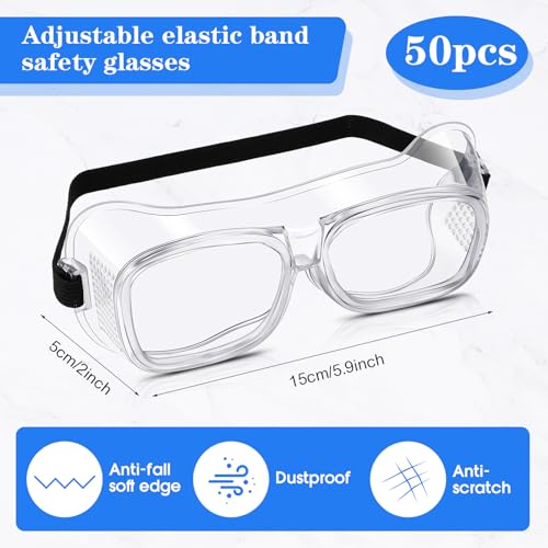 Tellegloww 50 Pairs Safety Goggles Anti Fog Anti Scratch, Onion Lab Glasses