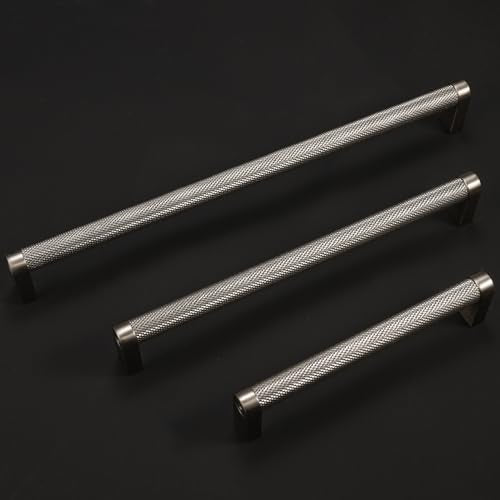 10 Pack 3 Inch(76mm) Brushed Satin Nickel Kitchen Cabinet Handles Knurled Cabinet Pulls Silver Drawer Pulls Cabinet Hardware - color: Brushed Satin Nickel, size: 3'' Hole Center(76mm)