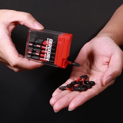 Geinxurn 90 Pieces Impact Screwdriver Bits Set with Colorful Boxes, 2" Magnetic (PH2,PZ2,SQ2,T10,T15, T20,T25,T30) S2 Steel Multi Driver Bits - color: Multi-bit, size: 2''-90PCS